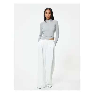 Koton Basic Knitwear Sweater Light Stand Collar Ribbed