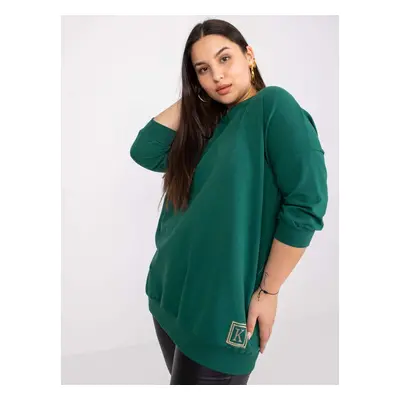 Ciemnozielona długa bluzka plus size Odile