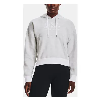 Under Armour Mikina Essential Script Hoodie-WHT - Dámské