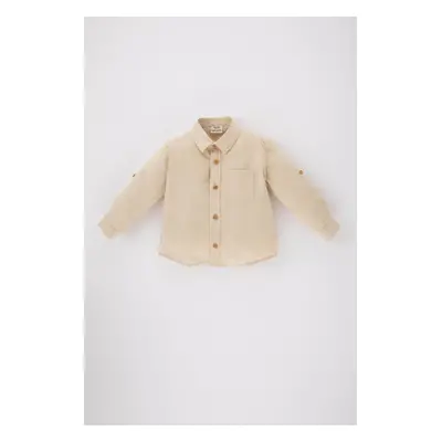 DEFACTO Baby Boy Poplin Basic Long Sleeve Shirt