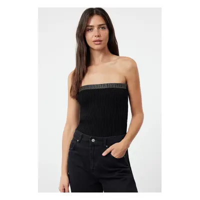 Trendyol Black Strapless Knitwear Blouse