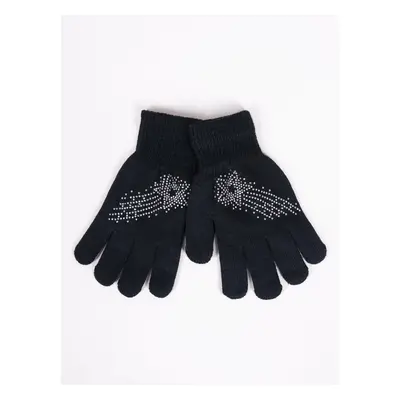 Yoclub Kids's Girls' Five-Finger Gloves With Jets RED-0216G-AA50-007