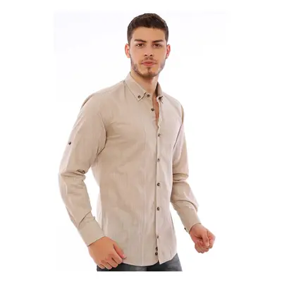 G721 DEWBERRY MEN'S SHIRT-BEIGE