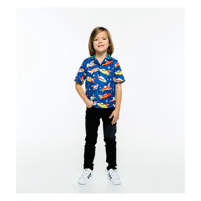 Mr. GUGU & Miss GO Kids's Shirt SH-K1616 Navy Blue