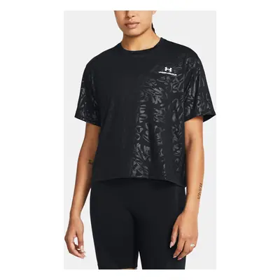 Under Armour Tričko Vanish Energy Emboss Crop SS-BLK - Dámské