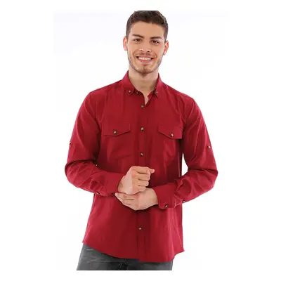 G722 DEWBERRY MEN'S SHIRT-BURGUNDY