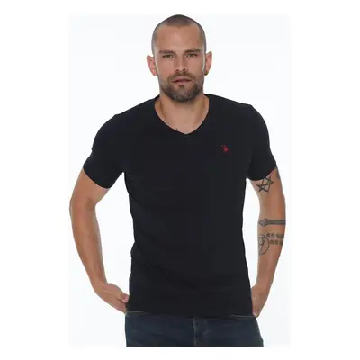 T8568 DEWBERRY V-NECK MEN'S T-SHIRT-NAVY BLUE