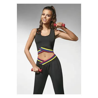 Bas Bleu Crop top CHAMP-TOP sporty with coloured stripes