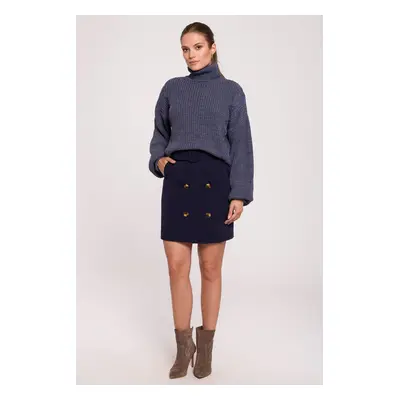 Makover Woman's Skirt K113 Navy Blue