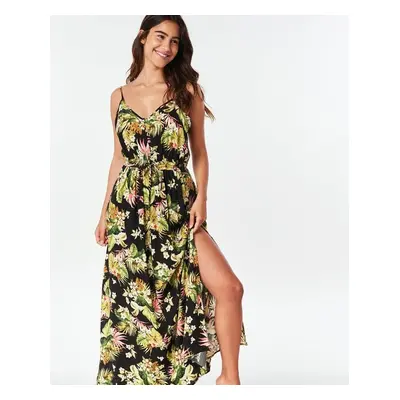 šaty Rip Curl ON THE COAST MAXI DRESS Black