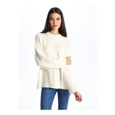 LC Waikiki Crew Neck Plain Long Sleeve Oversize Women's Knitwear Sweater