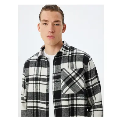 Koton Lumberjack Shirt Long Sleeve Winter Pocket Detail Cotton Blend