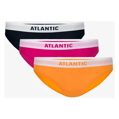 Dámské kalhotky Bikini ATLANTIC 3Pack - tmavě modrá, růžová, oranžová