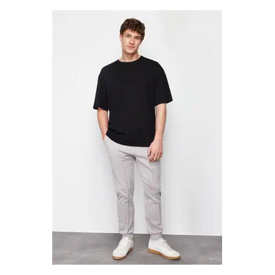 Trendyol Limited Edition Stone Regular Cut Ribbed Stitched Soild Fabric Sweatpants