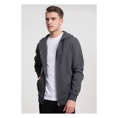 Basic Zip Hoody dřevěné uhlí