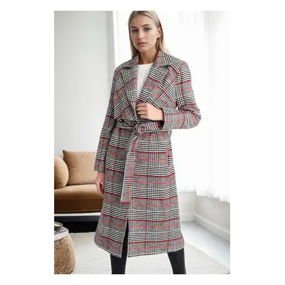 Z6622 DEWBERRY PLAID WOMEN'S COAT-PLAID