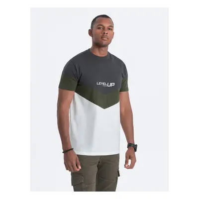 Ombre Men's cotton tricolor t-shirt with logo