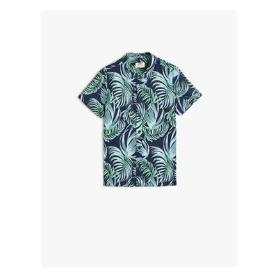 Koton Floral Patterned Short Sleeve Cotton Shirt