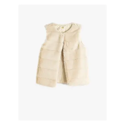 Koton Plush Vest Round Neck Sleeveless