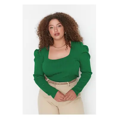 Trendyol Curve Green Knitwear Blouse