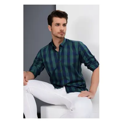 G665 DEWBERRY MEN'S SHIRT-NAVY-GREEN