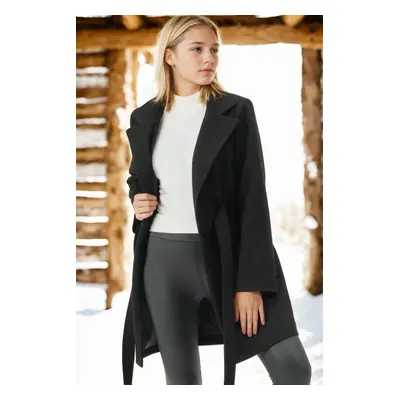 Z6778 DEWBERRY WOMEN'S COAT-DARK BLACK