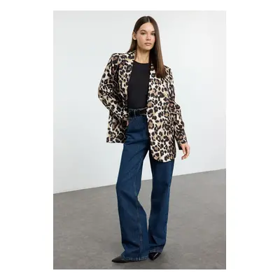 Trendyol Multicolored Leopard Print Woven Blazer Jacket