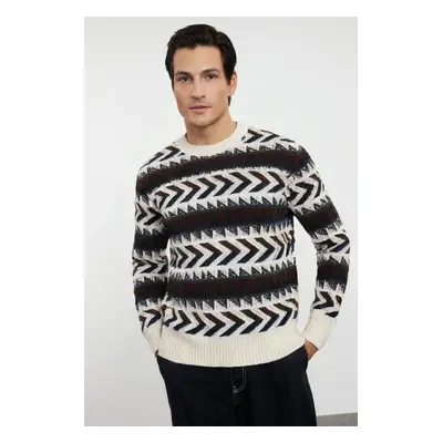 Trendyol Multicolor Oversize Crew Neck Ethnic Knitwear Sweater