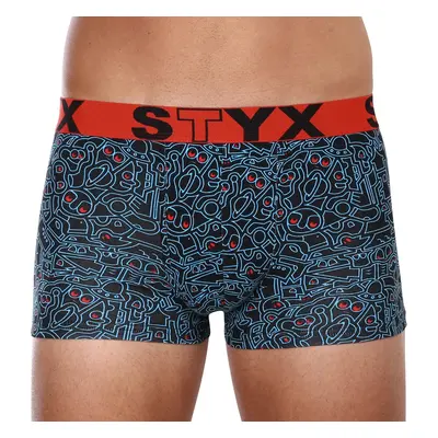 Pánské boxerky Styx art sportovní guma doodle