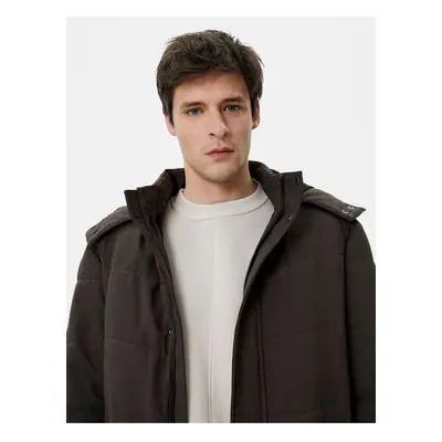 Koton Anorak Coat Hooded Pocket Detailed Zipper