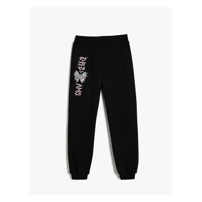 Koton Jogger Sweatpants Butterfly Printed Elastic Waist