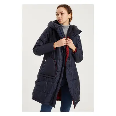 Z6652 DEWBERRY WOMEN'S COAT-NAVY BLUE