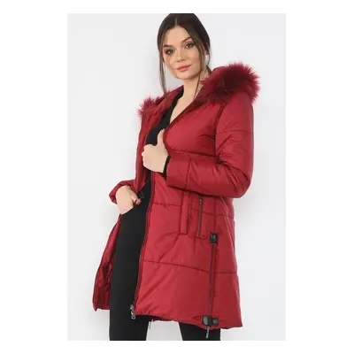 Z6668 DEWBERRY WOMEN'S COAT-BURGUNDY