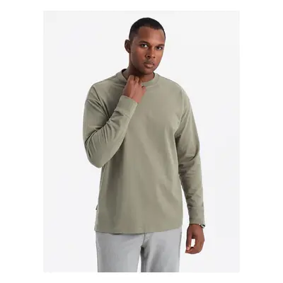 Ombre Men's longsleeve with zippered polo collar - black