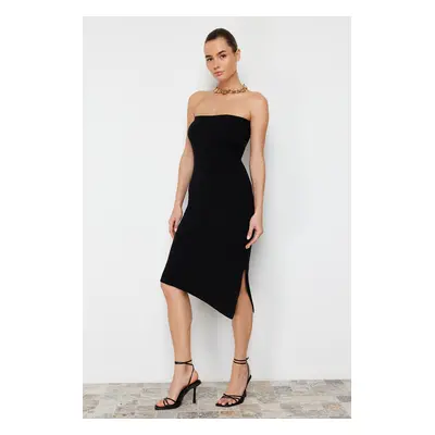 Trendyol Black Midi Knitwear Strapless Premium Yarn/Special Yarn Knitwear Dress