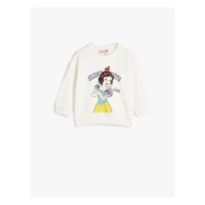 Koton Snow White Sweat Licensed Long Sleeve Crew Neck With Ribbon