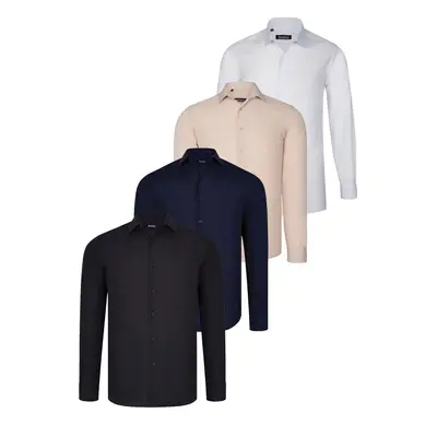 QUAD SET G726 DEWBERRY SHIRT-BLACK-WHITE-NAVY BLUE-BEIGE