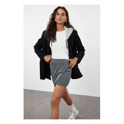 Trendyol Anthracite Fitted Mini Short Skirt