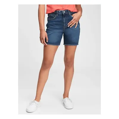 GAP Dětské kraťasy teen denim sky high rise midi shorts with Washwell - Holky