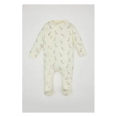 DEFACTO Baby Boy Newborn Giraffe Printed Long Sleeve Jumpsuit