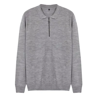 Trendyol Grey Slim Fit Crew Neck Textured Knitwear Sweater