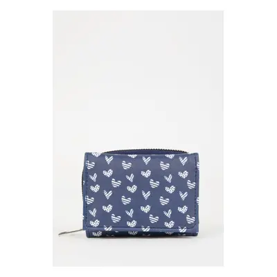 DEFACTO Women's Heart Patterned Faux Leather Wallet