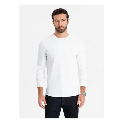 Ombre Men's longsleeve with raglan contrast sleeves - white and gray