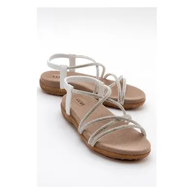 LuviShoes EVER White Stone Women's Sandals