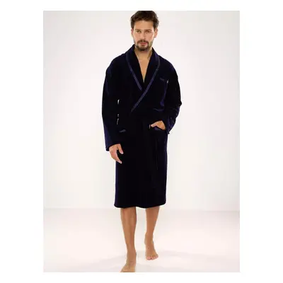 Men's bathrobe De Lafense Ronaldo M-2XL navy blue