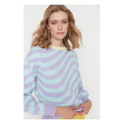 Trendyol Lilac Crew Neck Pletený svetr