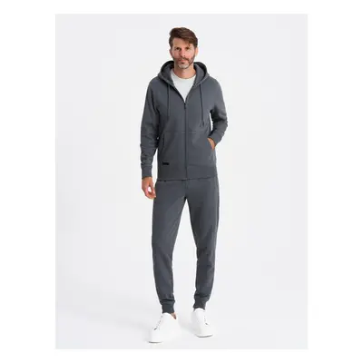 Ombre BASIC men's cotton tracksuit set unbuttoned sweatshirt + joggers