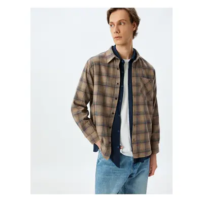 Koton Long Sleeve Pocket Cotton Blend Lumberjack Shirt