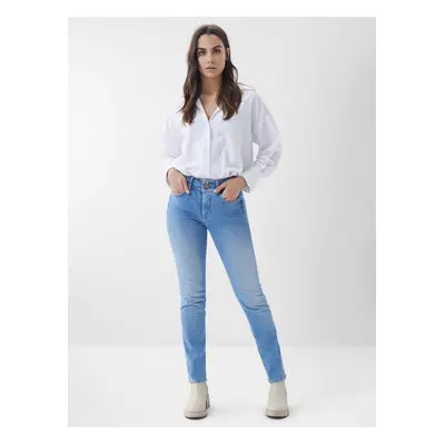 Modré dámské slim fit džíny s vyšisovaným efektem Salsa Jeans - Dámské