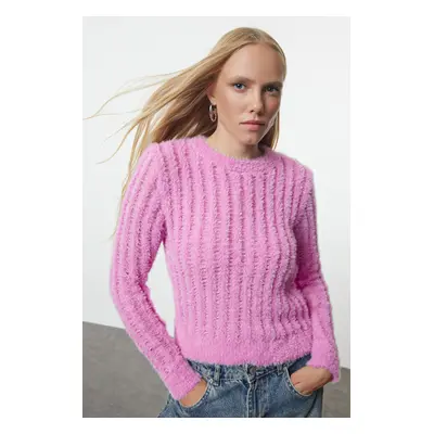 Trendyol Pink Thin Transparent Look Knitwear Sweater